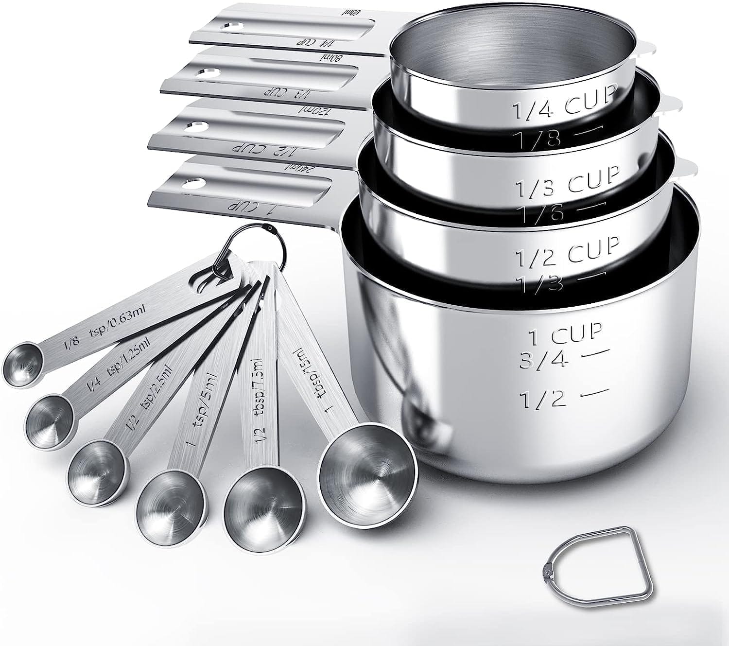 Stainless Steel Measuring Cups & Spoons Set