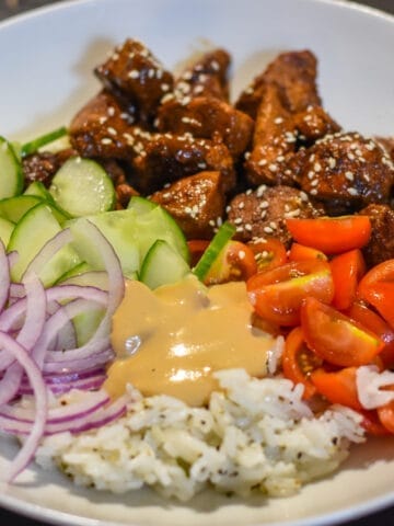 Chicken Tahini Rice Bowl